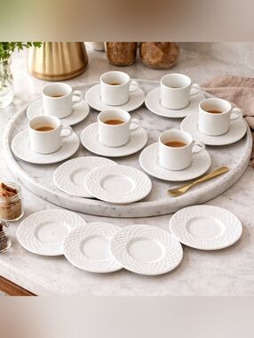 Vintage White Porcelain Espresso Cup & Saucer Set